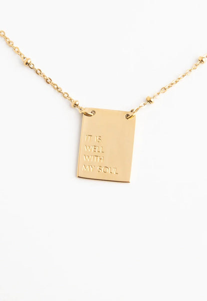 It Is Well Necklace - Gold