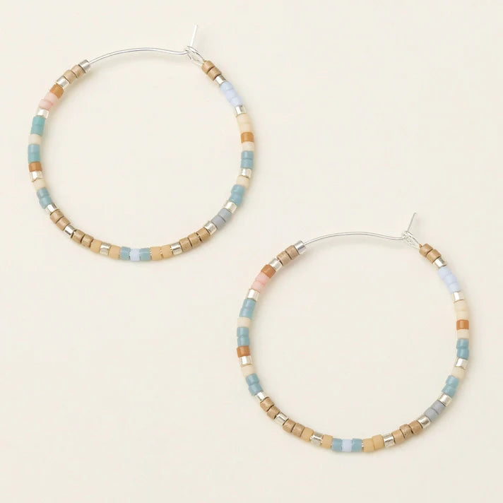 Miyuki Small Hoop - Desert Blue Multi / Silver