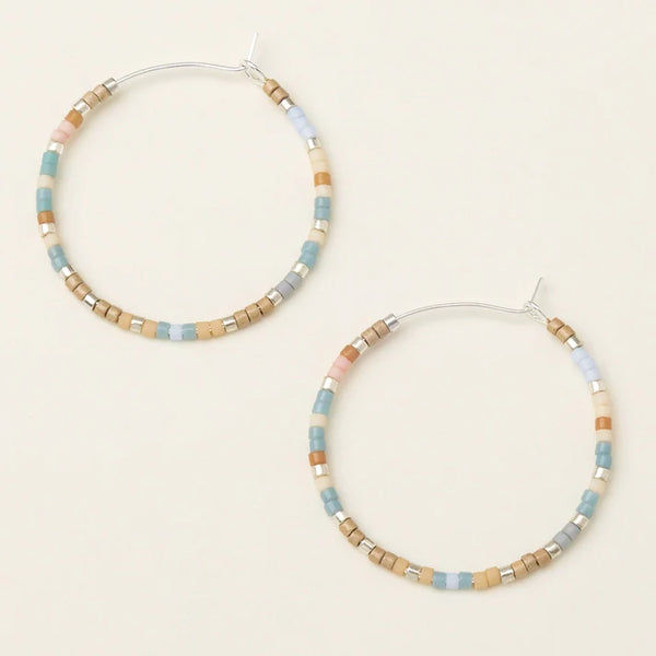 Miyuki Small Hoop - Desert Blue Multi / Silver