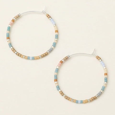 Miyuki Small Hoop - Desert Blue Multi / Silver