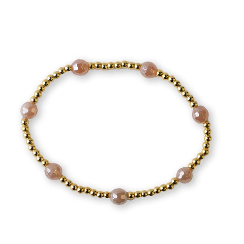 Gold Beaded Bracelets - Dot Sunstone