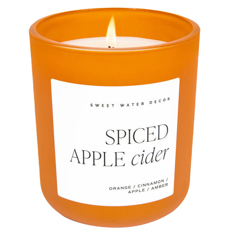 Spiced Apple Cider Soy Candle - 15 oz Matte Jar