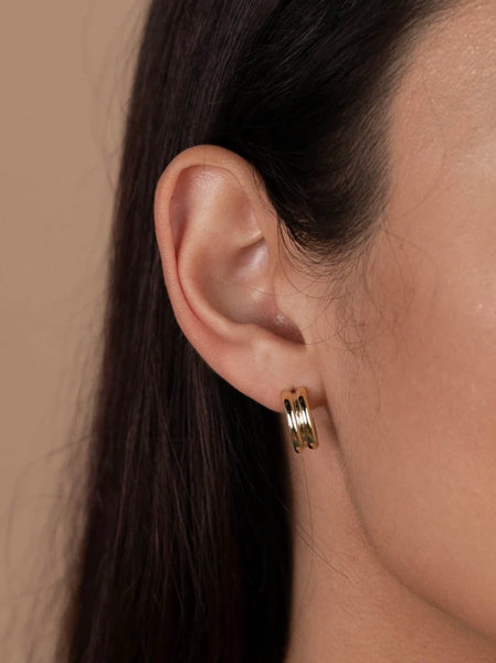 Golden Hoop Earrings - Bold