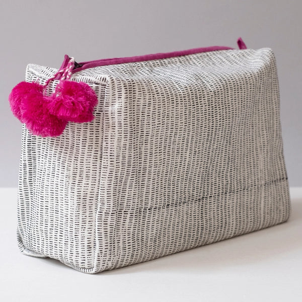 Alice Stripes Black Toiletry Bag