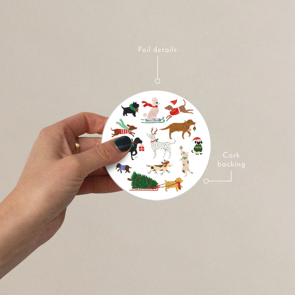 12 Dogs of Christmas Coaster