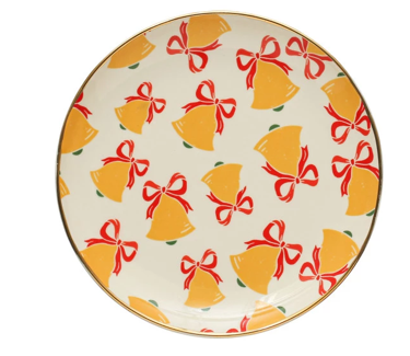 8" Round Stoneware Plate - #1 Bell Pattern