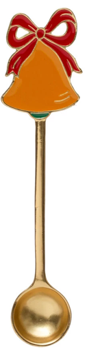 Zinc Alloy Spoon with Enameled Holiday Icon Handle - Bell