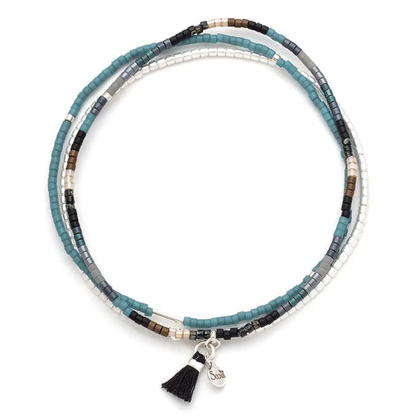 Miyuki Bracelet Trio - Black Multi / Silver