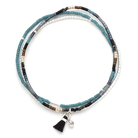 Miyuki Bracelet Trio - Black Multi / Silver
