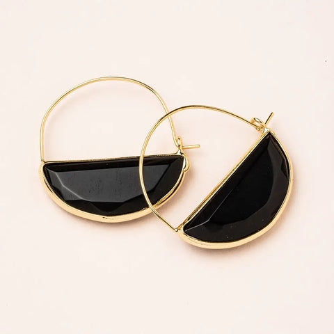 Stone Prism Hoop - Black Spinel / Gold
