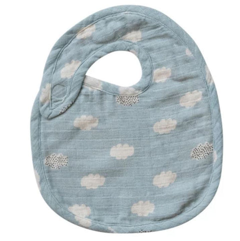 Cotton Double Cloth Baby Bib - Clouds