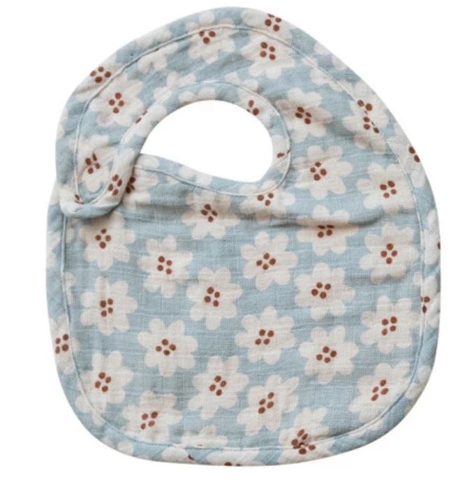 Cotton Double Cloth Baby Bib - Flowers