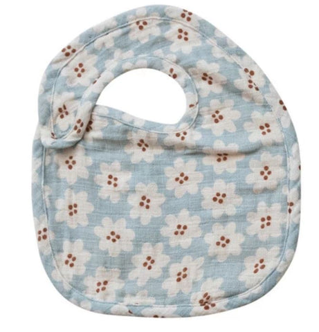 Cotton Double Cloth Baby Bib - Flowers