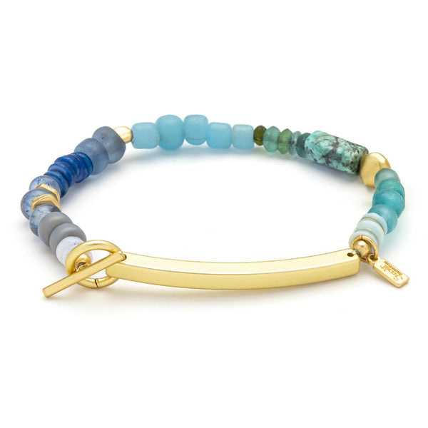 Hidden Message Bracelet - Brave - African Turquoise/Gold