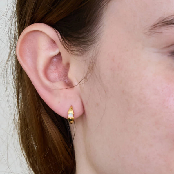 Opal Mini Huggie Earrings