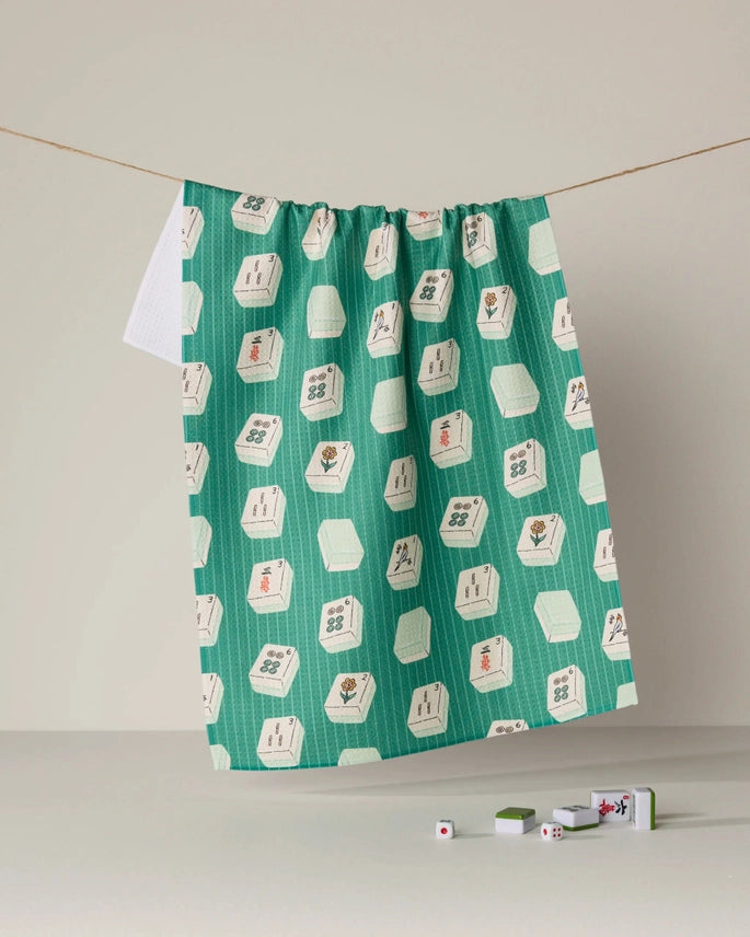 Mahjong Tile Flow Tea Towel