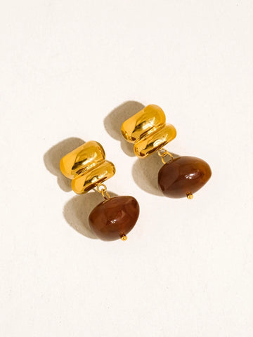 Annina 18K Agate Drop Earrings