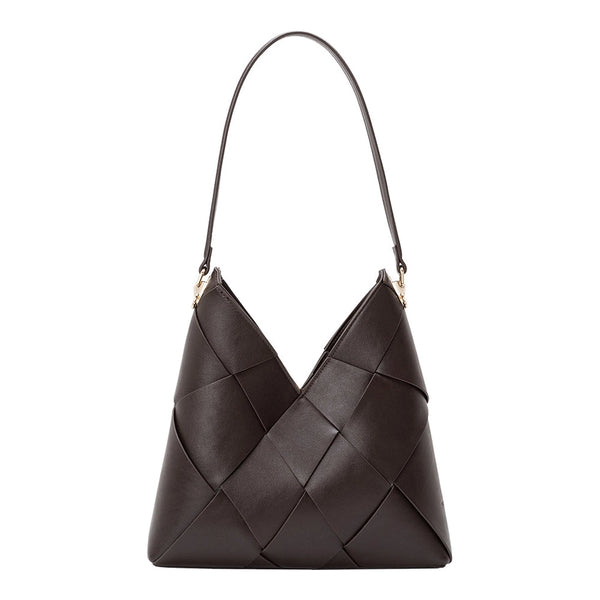 Phaedra Vegan Leather Shoulder Bag - Espresso
