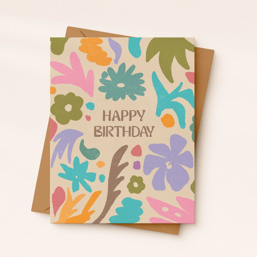 Floral Happy Birthday Card