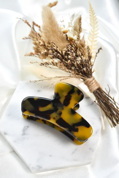 Mini French Hair Claw - Walnut
