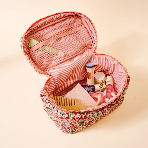 Glam & Go Quilted Cosmetic Bag – Everbloom Dusty Rose