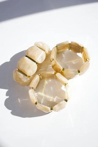 Emma Stretch Bracelet - Light Tan