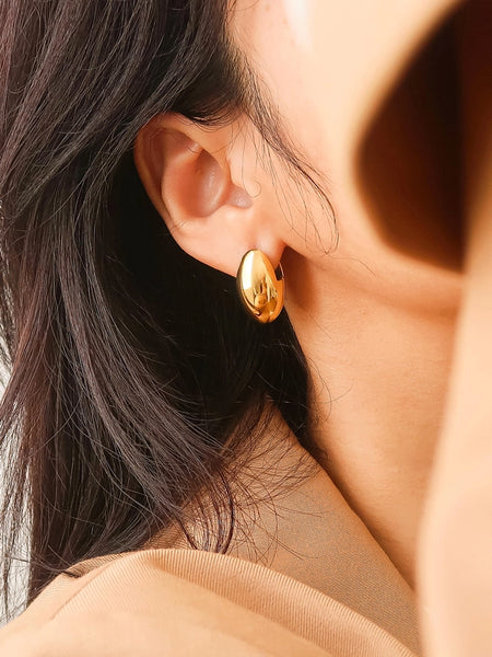 Elio 18K Classic Oval Droplet Earrings