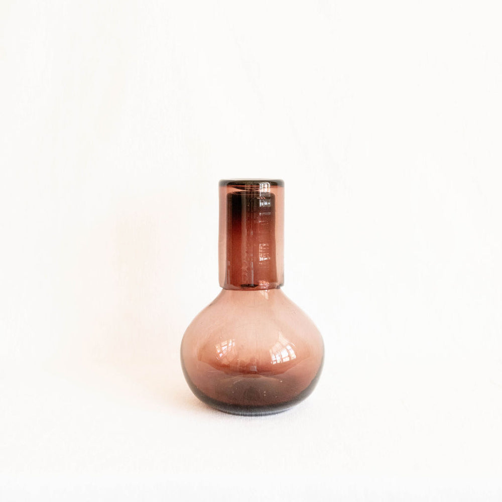 Handblown Glass Carafe with Lid - Amethyst (CANNOT SHIP)