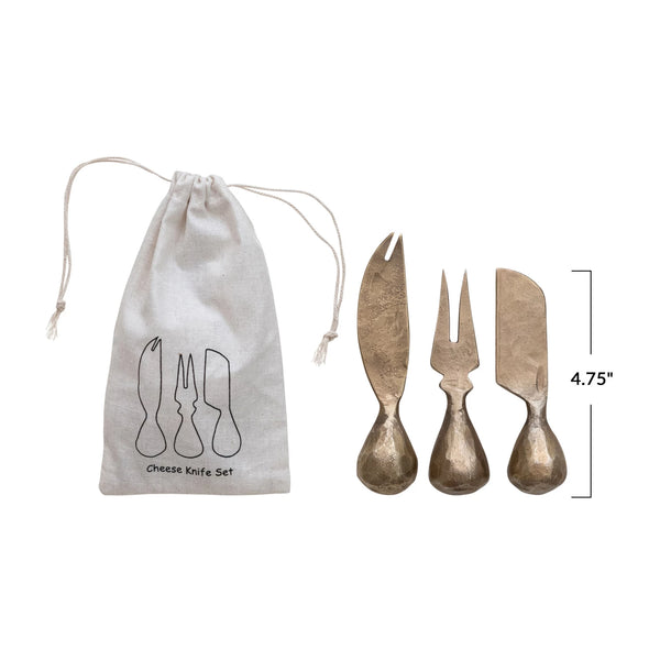 Hand-Forged Iron Cheese Knives Set