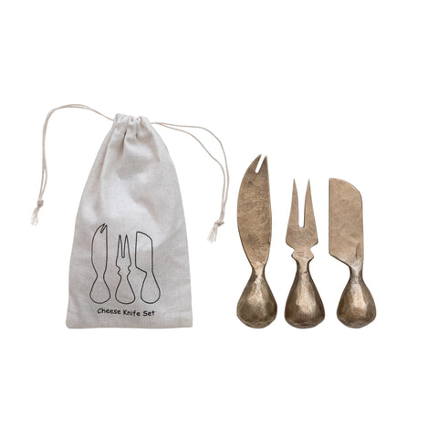 Hand-Forged Iron Cheese Knives Set