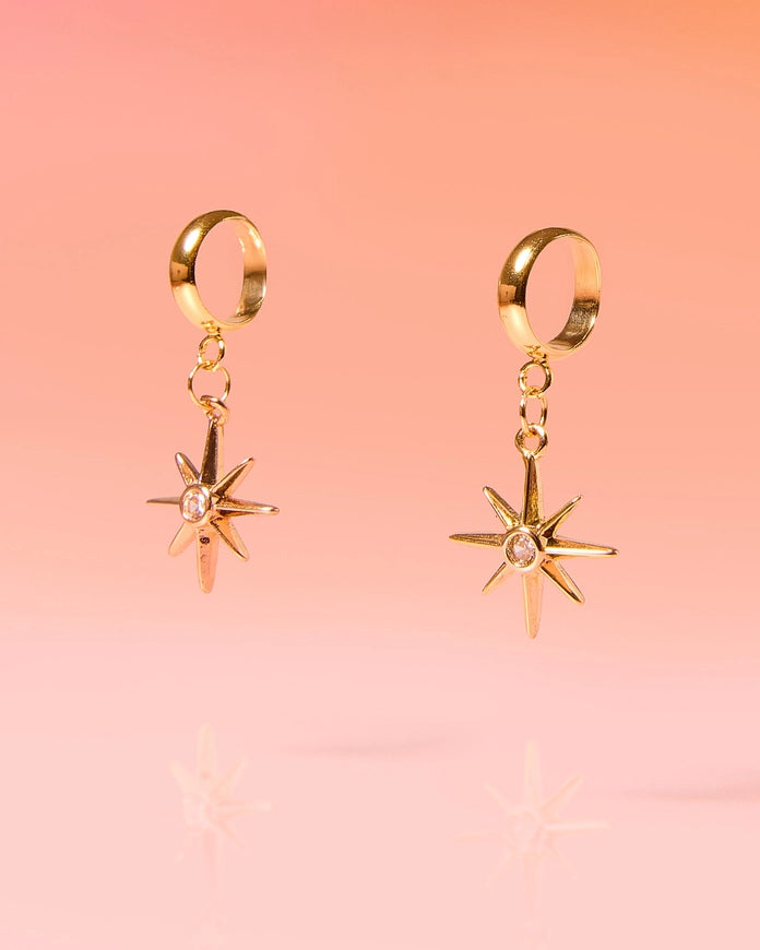 Star Tiny Hoop 18k Gold Plated