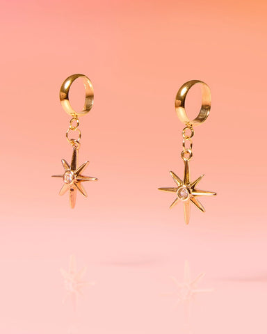 Star Tiny Hoop 18k Gold Plated