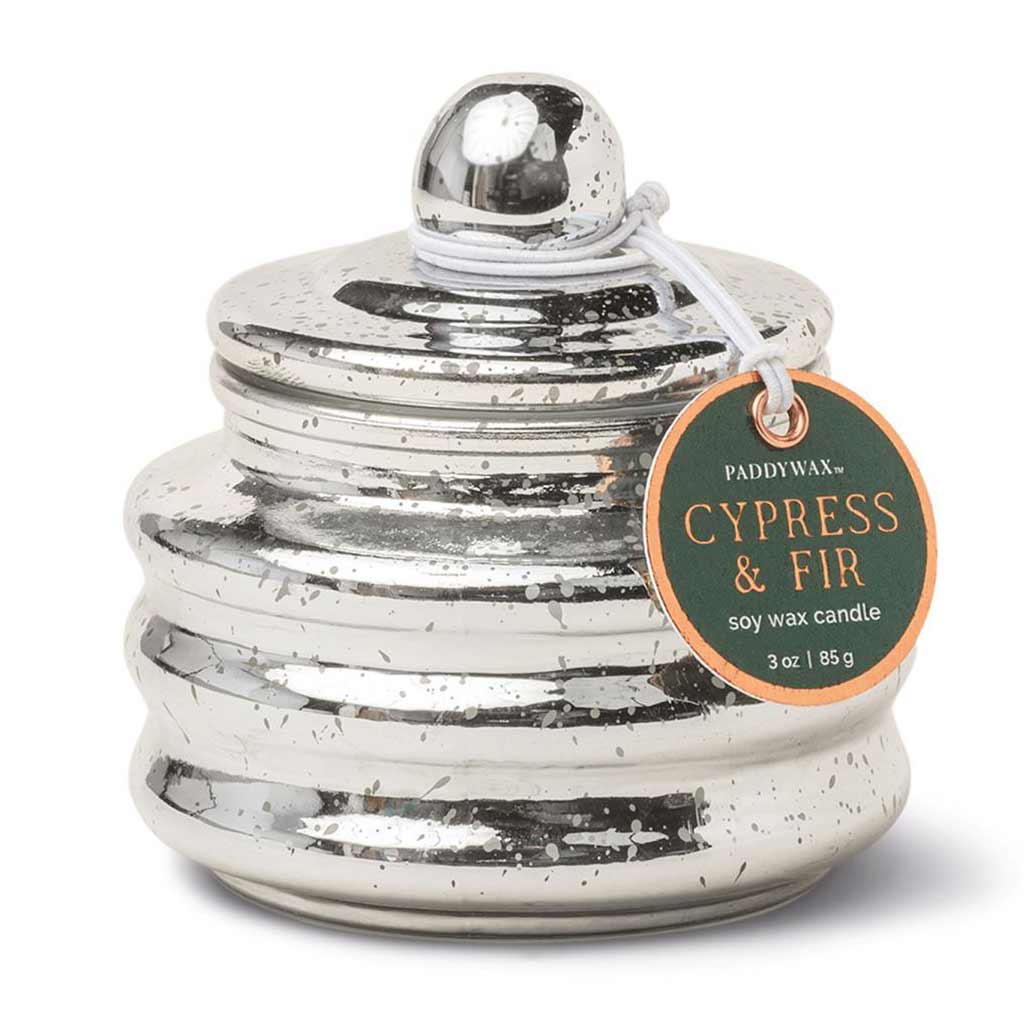 Silver Mercury Beam Glass Candle - Cypress Fir 3oz