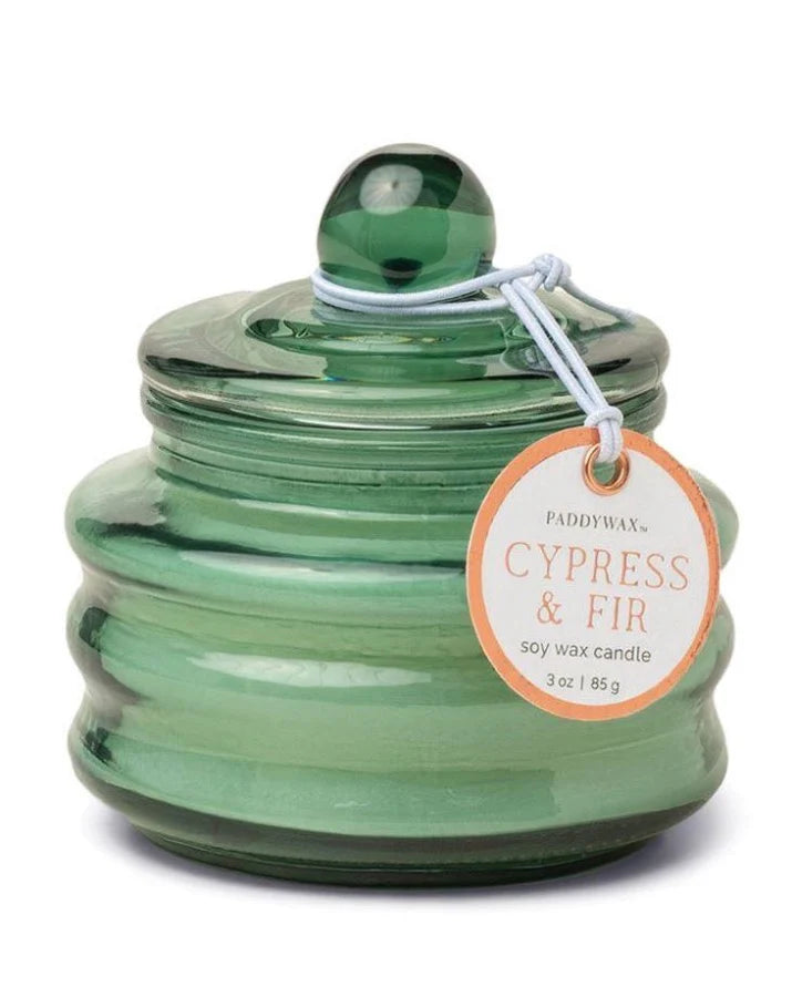 Green Beam Glass Candle - Cypress Fir 3oz