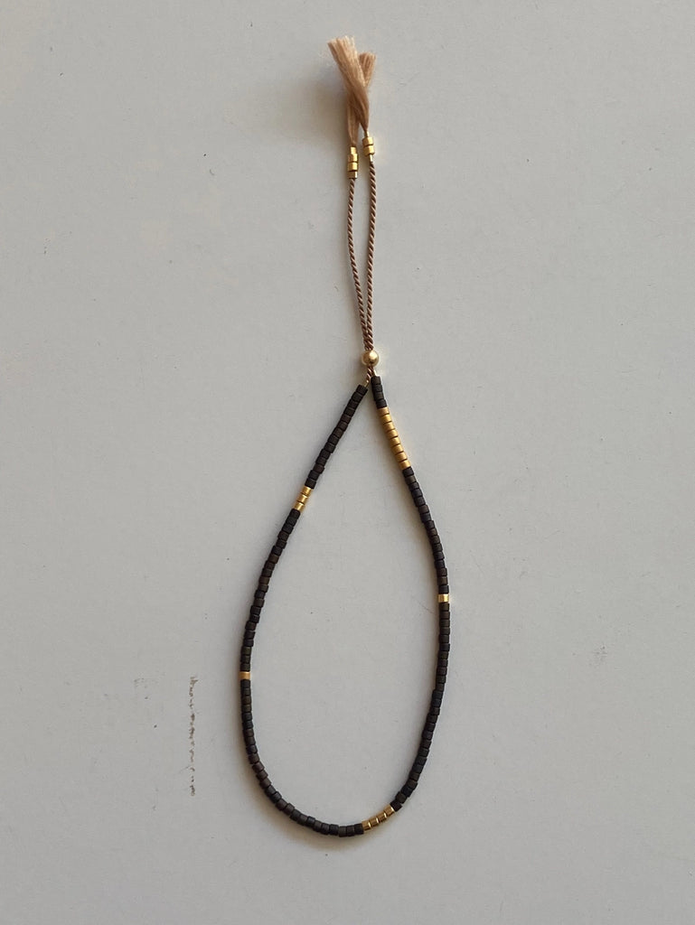 Sintha Silk Bead Bracelet - Charcoal