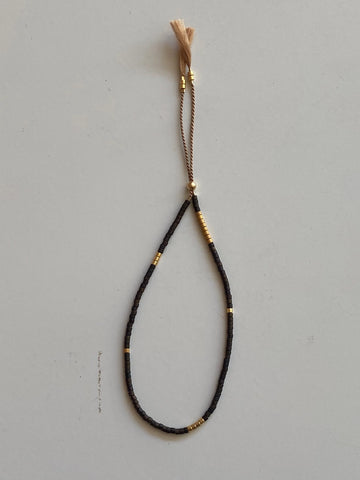 Sintha Silk Bead Bracelet - Charcoal