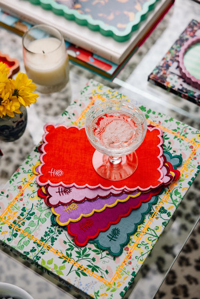 Icon Linen Cocktail Napkins - Kaleidoscope - Set of 6