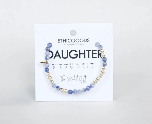 Gold Morse Code Bracelet - Daughter