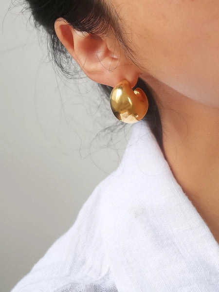 Camilley 18K Puffy Dome Earrings
