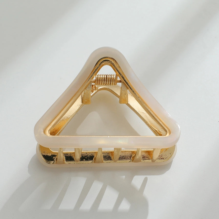 Amelie Small Triangle Metal Clip - Pearl