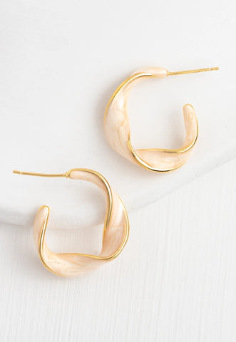 With A Twist Hoops - Soft Coral