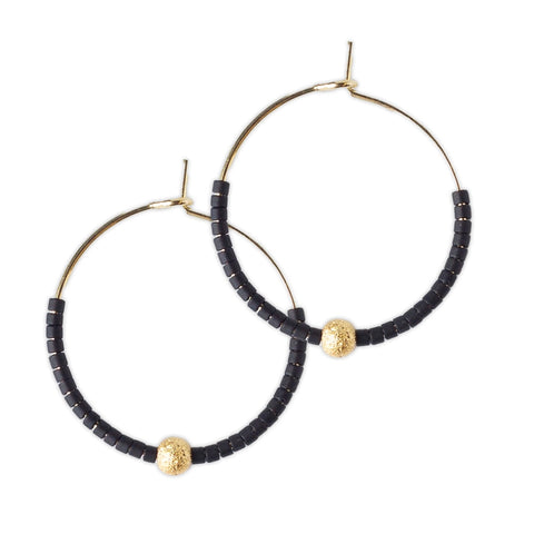 Sprinkle Hoop Earring - Black