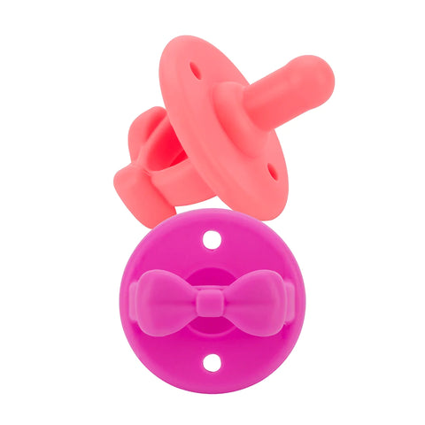 Soother Pacifier Sets - Guava + Dragon Fruit Bows