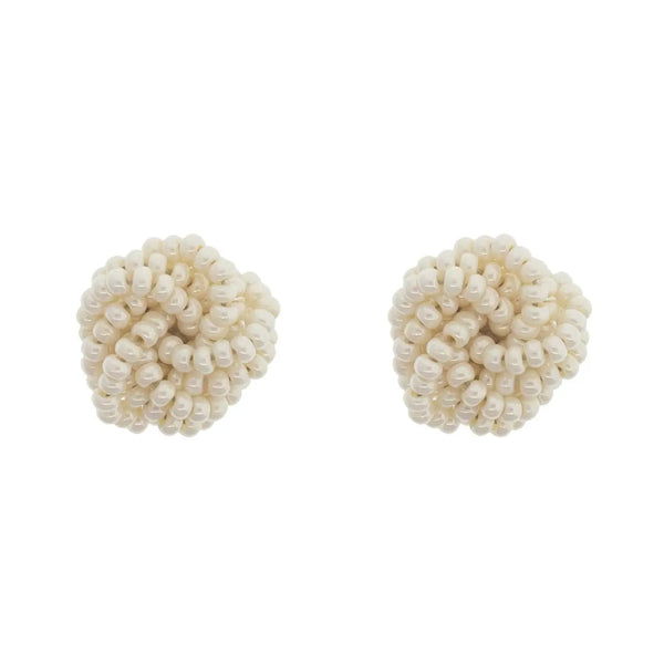 Rosette Earring - Cream