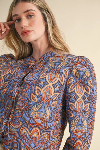 Emelia Jacket -- Steel Blue Brown Multi