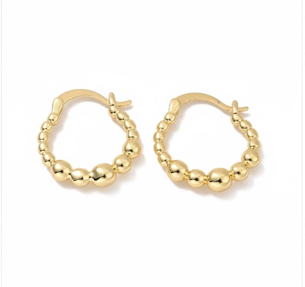 Small Beaded Hoop Earrings