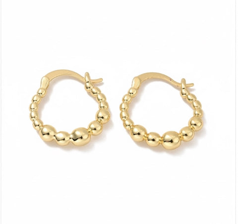 Small Beaded Hoop Earrings