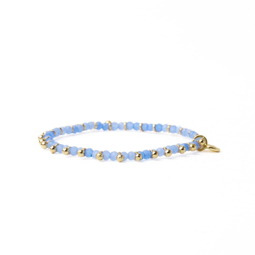 Kami Crystal Stretch Bracelet - Blue + Gold