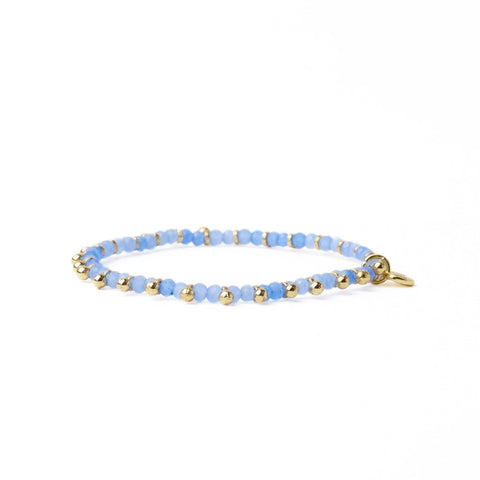 Kami Crystal Stretch Bracelet - Blue + Gold
