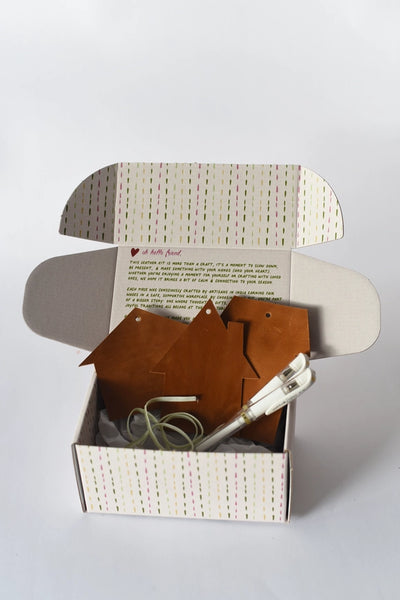 Leather Gingerbread House Ornament Making Kits